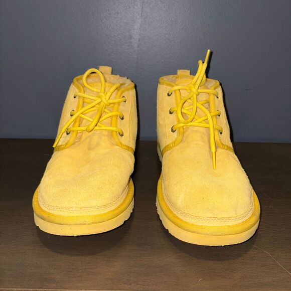 UGG Neumel Suede Chukka Ankle Boots Corn Yellow Mens Size 10 Lace Up Wool Plush main image 7